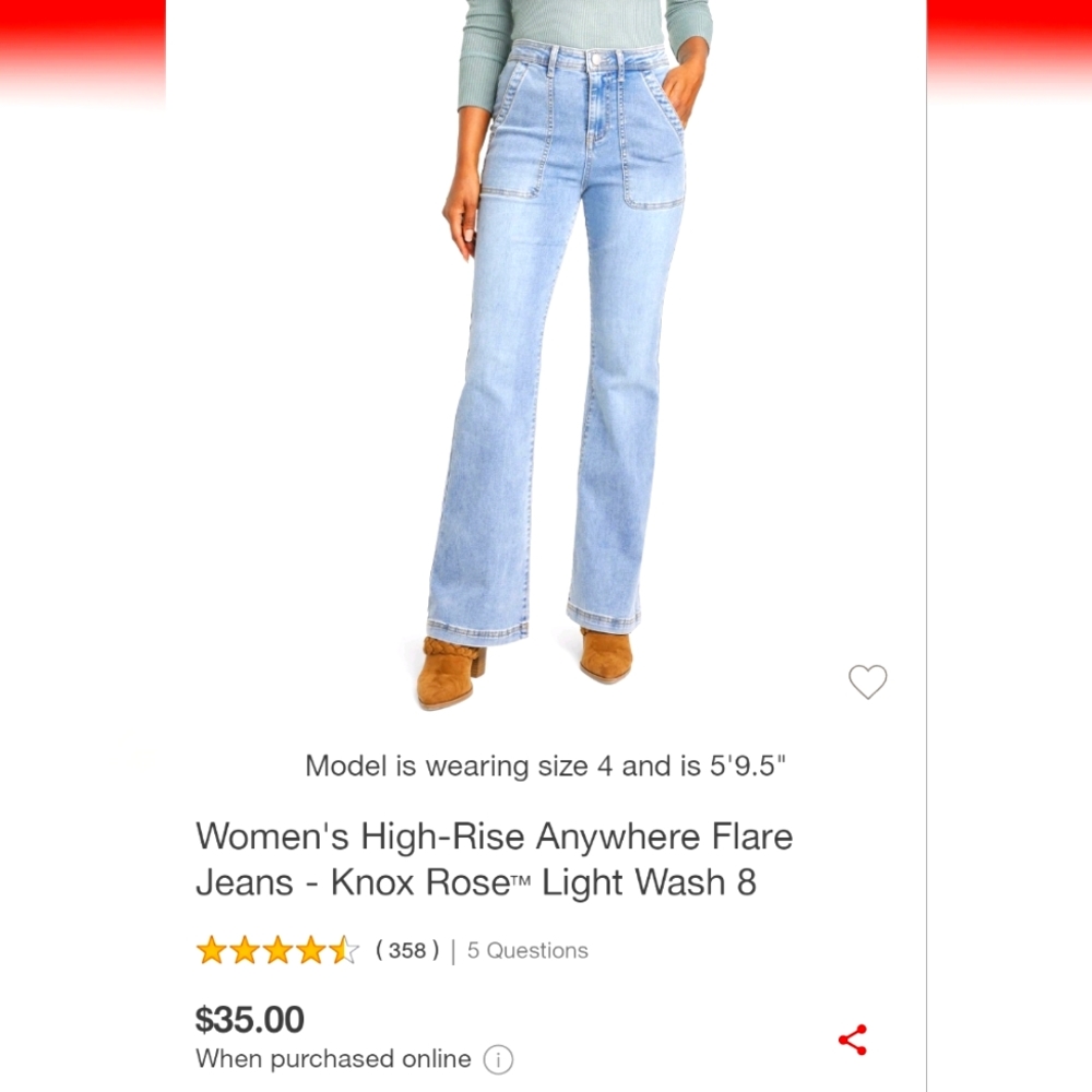 Knox Rose Flare Jeans NWT